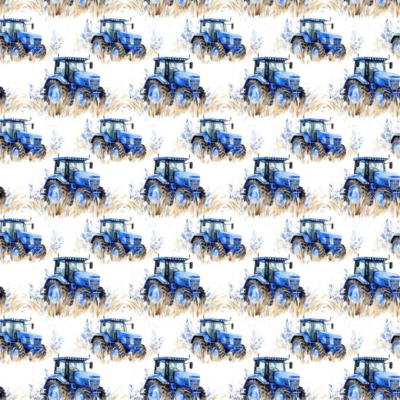 Tractor in Field Fabric - ineedfabric.com