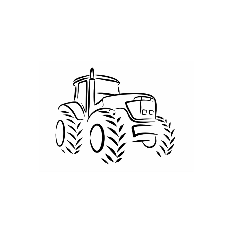 Tractor Sketch Fabric Panel - ineedfabric.com