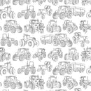 Tractor Sketches Fabric - ineedfabric.com