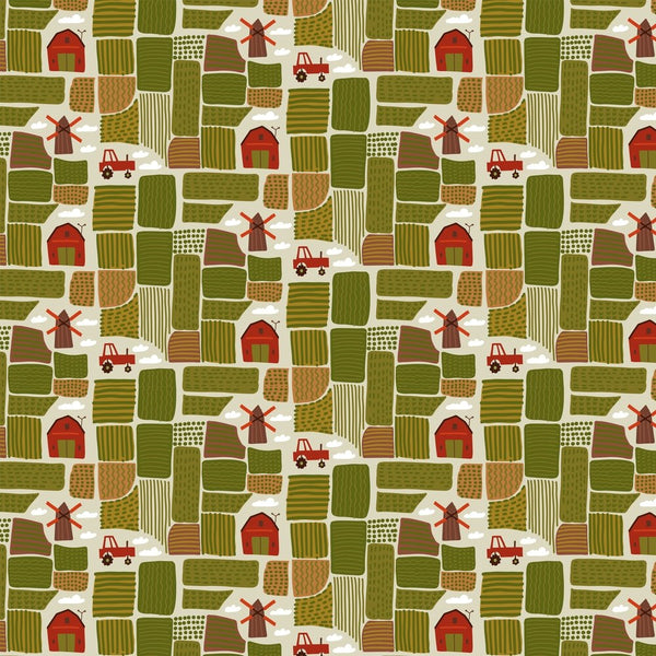 Tractors In The Countryside Fabric - ineedfabric.com