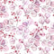 Transparent Pink Leaves and Berries Fabric - ineedfabric.com