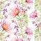 Transparent Rose, Eucalyptus, and Berries Fabric - ineedfabric.com
