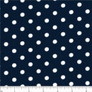 Treasures from the Attic, Medium Polka Dot Fabric - Navy - ineedfabric.com