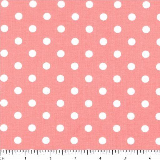 Treasures from the Attic, Medium Polka Dot Fabric - Pink - ineedfabric.com