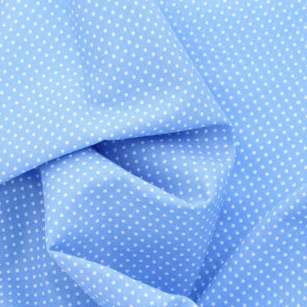 Treasures from the Attic, Small Polka Dot Fabric - Blue - ineedfabric.com
