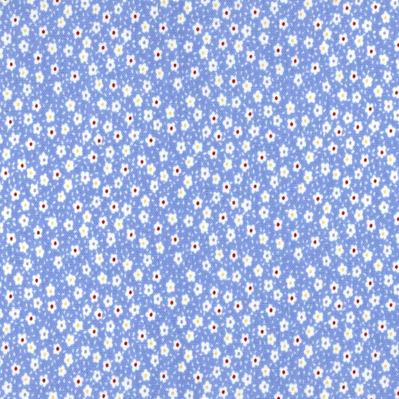 Treasures from the Attic, Tiny Flowers Fabric - Blue - ineedfabric.com