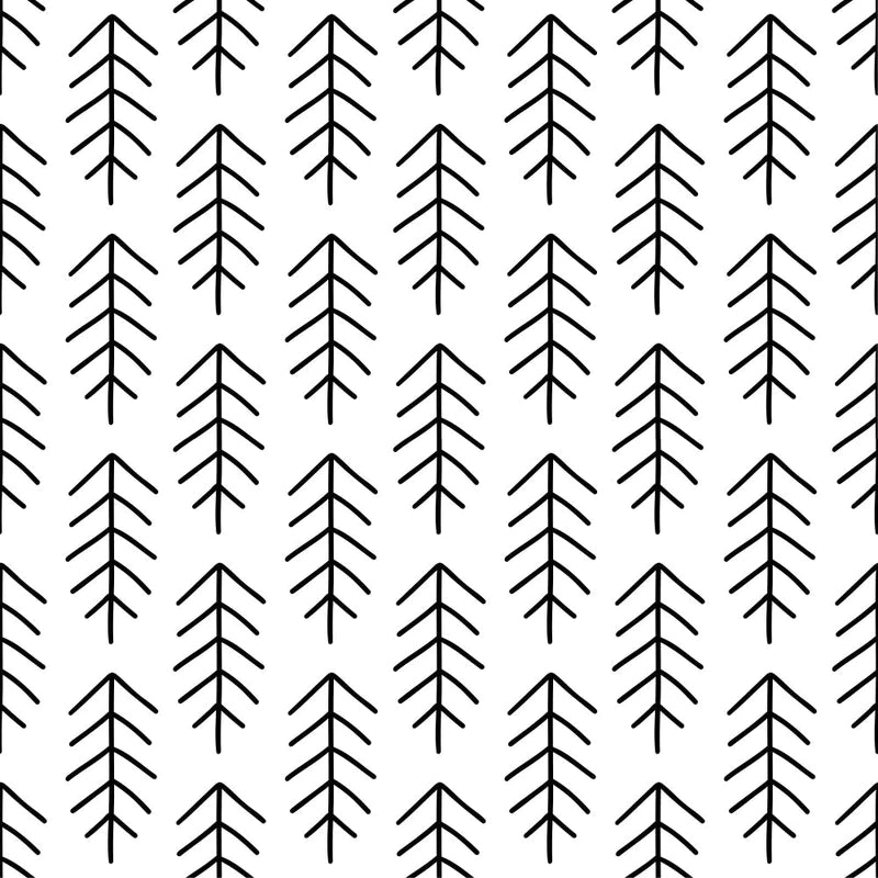 Tree Pattern 2 Fabric - Black & White - ineedfabric.com