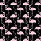 Trendy Flamingo Allover Fabric - Black - ineedfabric.com