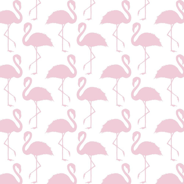 Trendy Flamingo Allover Fabric - White - ineedfabric.com