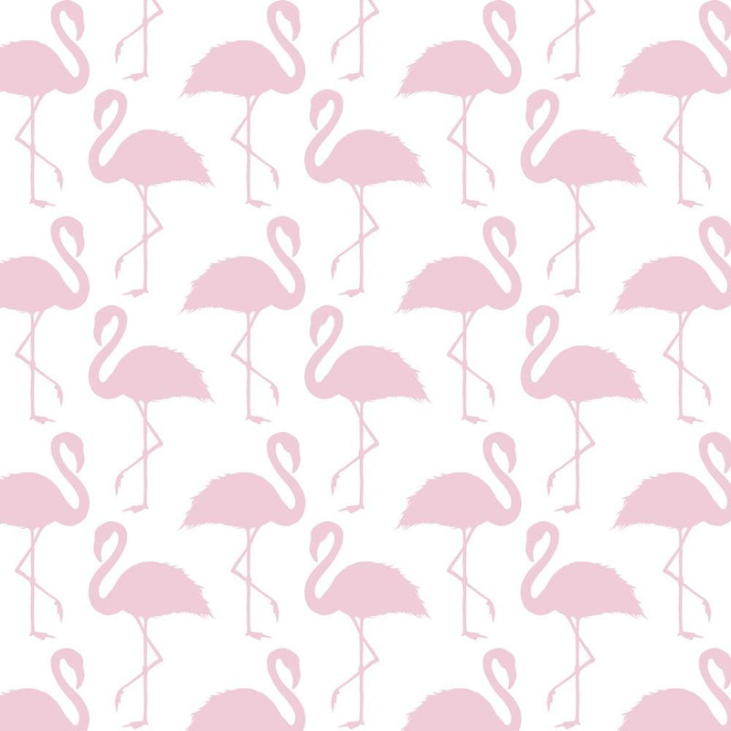 Trendy Flamingo Allover Fabric - White - ineedfabric.com