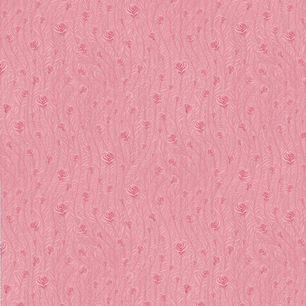 Trendy Florals, Hand Drawn Rose Flowers And Leaves Fabric - Pink - ineedfabric.com