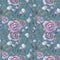 Trendy Florals, Rose Flower Fabric - Blue - ineedfabric.com