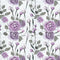 Trendy Florals, Rose Flower Fabric - Purple - ineedfabric.com