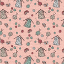 Trendy Pastel Knitting Crafts Fabric - Pink - ineedfabric.com
