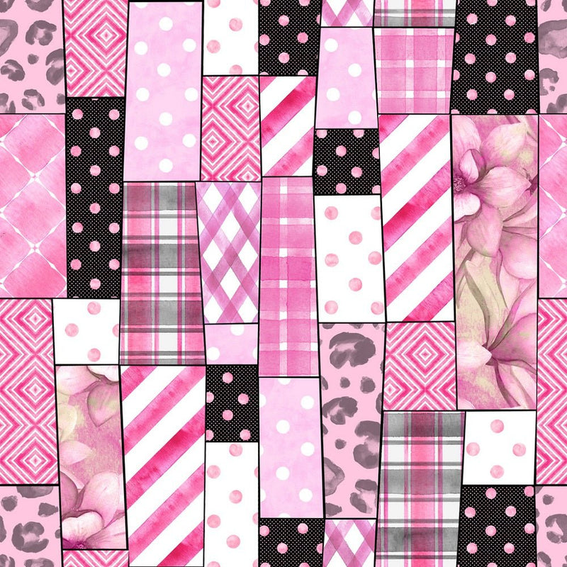 Trendy Patchwork Pattern 3 Fabric - ineedfabric.com