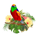 Tropical Bird and Flowers Fabric Panel - Multi - ineedfabric.com
