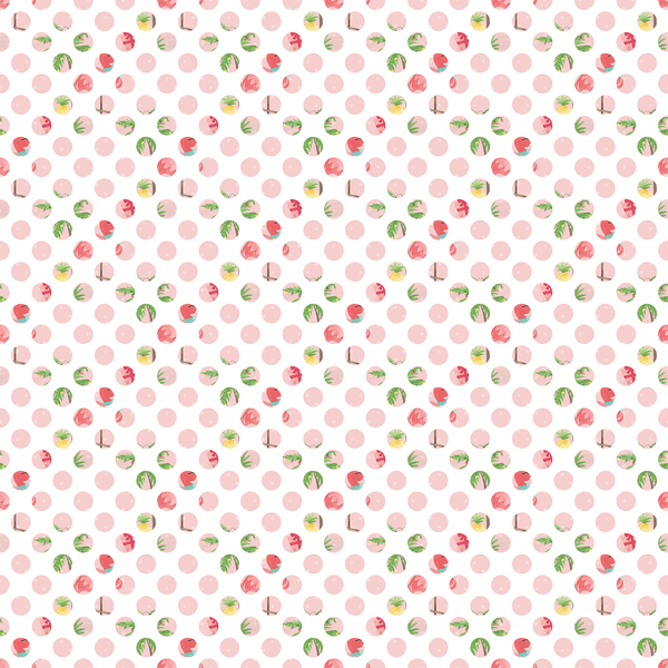 Tropical Christmas Polka Dot Fabric - White - ineedfabric.com