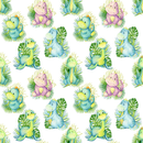 Tropical Dinosaurs Fabric - Variation 1 - ineedfabric.com