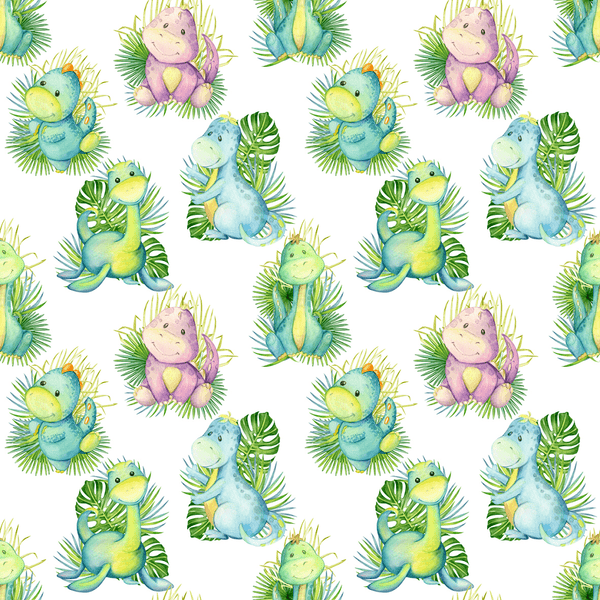 Tropical Dinosaurs Fabric - Variation 1 - ineedfabric.com