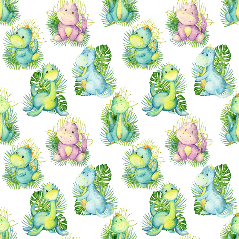 Tropical Dinosaurs Fabric - Variation 1 - ineedfabric.com