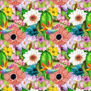 Tropical Flowers Allover Fabric - ineedfabric.com