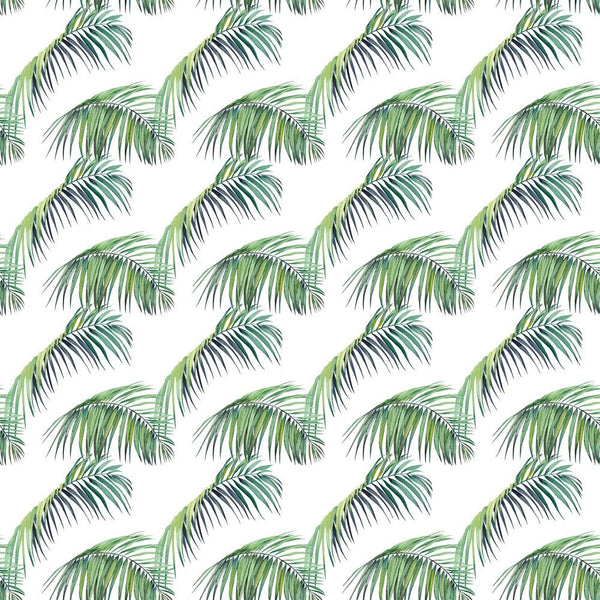 Tropical Green Palm Leaves Fabric - ineedfabric.com