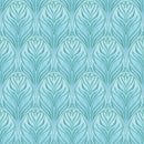 Tropical Love Feather Fabric - Blue - ineedfabric.com