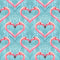 Tropical Love Flamingos and Leaves Fabric - Blue - ineedfabric.com