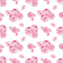 Tropical Love Flowers and Petals Fabric - White - ineedfabric.com