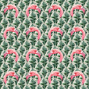 Tropical Love Leaves and Flamingos Fabric - ineedfabric.com