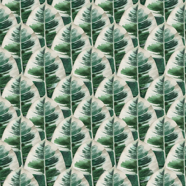 Tropical Love Leaves Fabric - Dark Green - ineedfabric.com