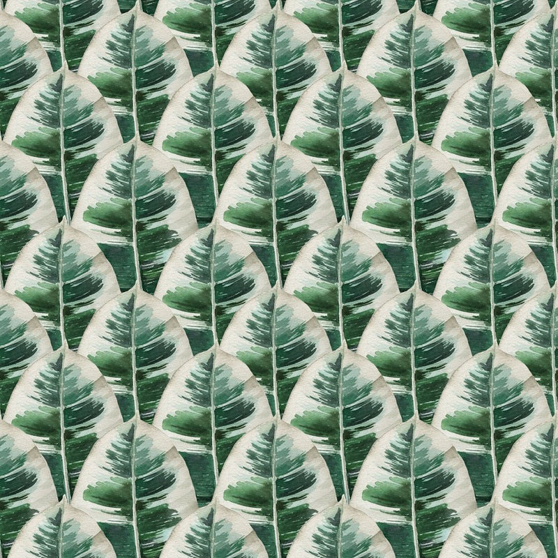 Tropical Love Leaves Fabric - Dark Green - ineedfabric.com