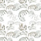 Tropical Palm Leaves Fabric - White - ineedfabric.com