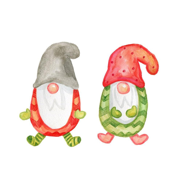 Two Cute Chevron Gnomes Fabric Panel - ineedfabric.com