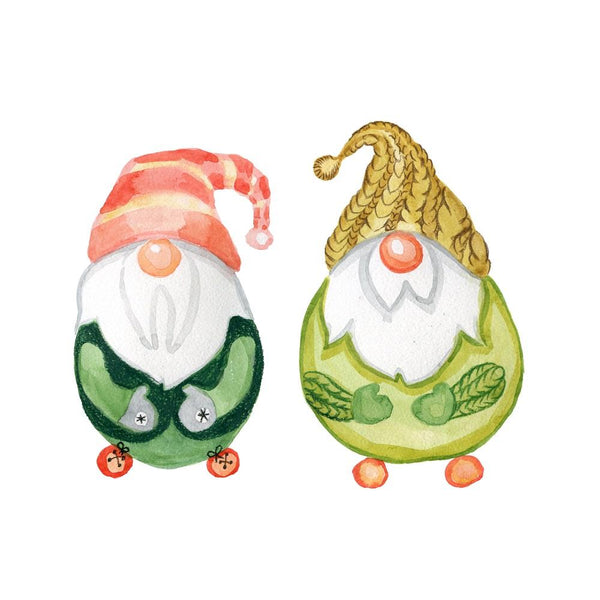 Two Cute Round Gnomes Fabric Panel - ineedfabric.com