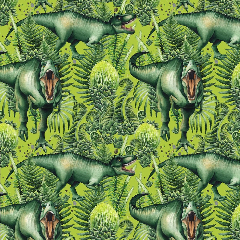 Tyrannosaurus Rex Fabric - Green - ineedfabric.com