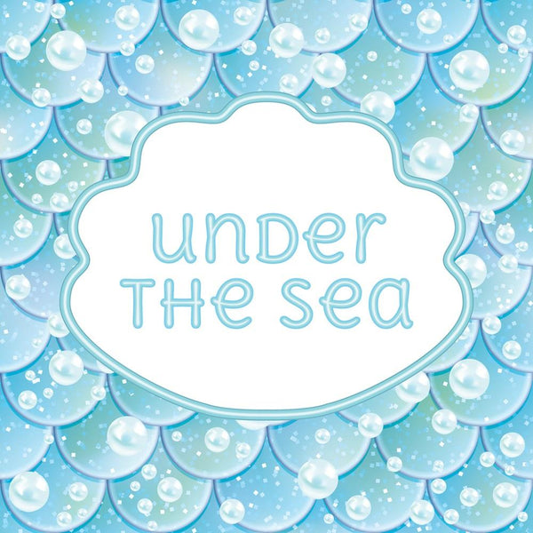 Under The Sea Mermaid Tail Fabric Fabric Panel - Blue/Green - ineedfabric.com