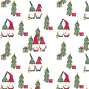Under The Tree Gnome Fabric - White - ineedfabric.com