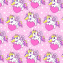 Unicorn Hearts & Stars Fabric - Pink - ineedfabric.com