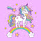 Unicorn on a Rainbow Fabric Panel - 43" - ineedfabric.com