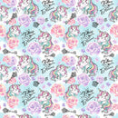 Unicorns Allover Follow Your Dreams Fabric - Multi - ineedfabric.com