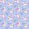 Unicorns and Diamonds Follow Your Dreams Fabric - Blue - ineedfabric.com