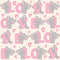Valentine Elephants Alphabets Fabric - Tan - ineedfabric.com