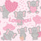Valentine Elephants Main Fabric - Pink - ineedfabric.com