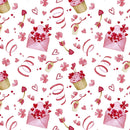 Valentine Flowers & Sweets Fabric - ineedfabric.com