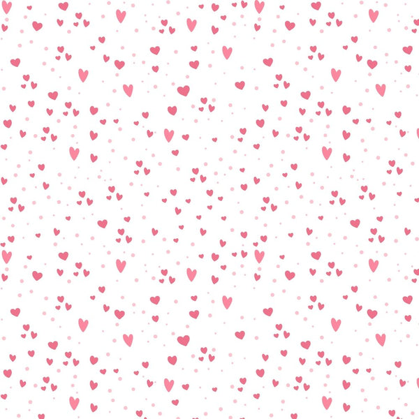 Valentine Hearts & Dots Fabric - ineedfabric.com