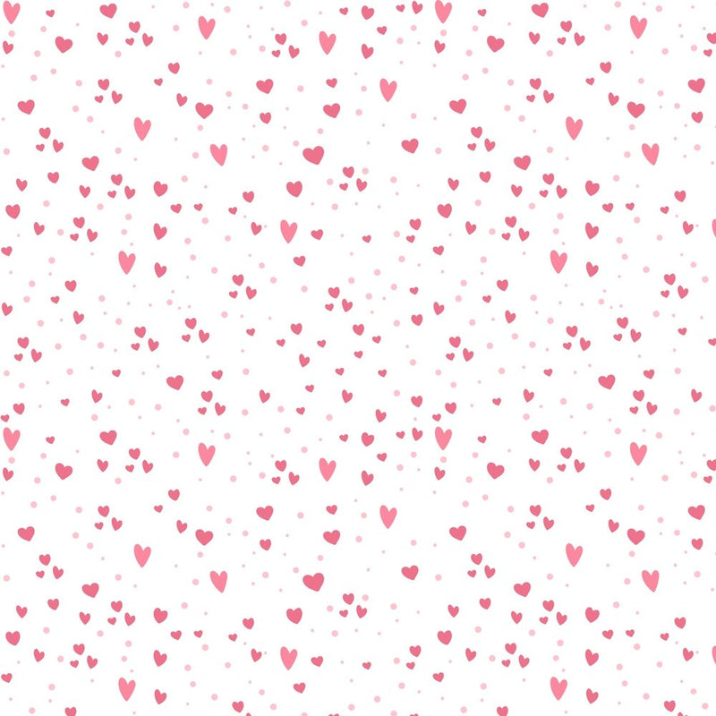 Valentine Hearts & Dots Fabric - ineedfabric.com