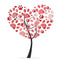 Valentine Paw Print Tree Fabric Panel - ineedfabric.com