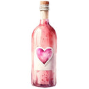 Valentine Pink Wine Bottle 5 Fabric Panel - ineedfabric.com