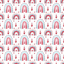 Valentine Rainbows Fabric - ineedfabric.com